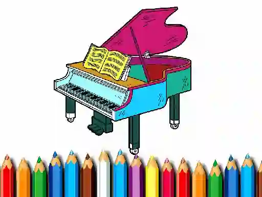 Cluiche Back To School: Piano Coloring Book ar líne