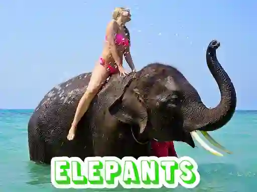 Cluiche Elephants Puzzle ar líne