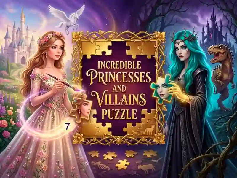 Cluiche Incredible Princesses and Villains Puzzle ar líne