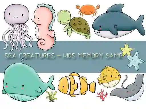 Cluiche Kids Memory Sea Creatures ar líne