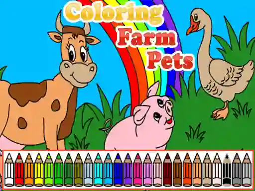 Cluiche Coloring Farm Pets ar líne