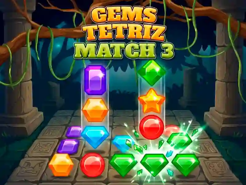 Cluiche Gems Tetriz Match 3 ar líne