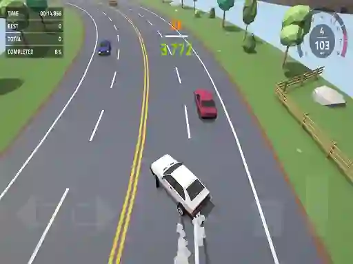 Cluiche Polygon Drift: Endless Traffic Racing ar líne