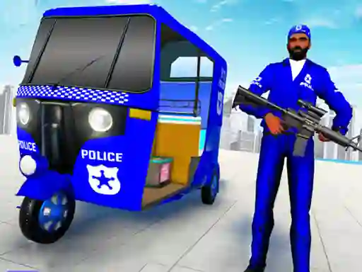 Cluiche Police Auto Rickshaw Taxi ar líne