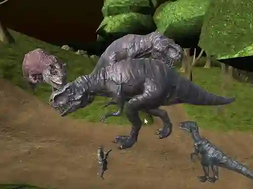 Cluiche Mightnight Multiplayer Dinosaur Hunt ar líne