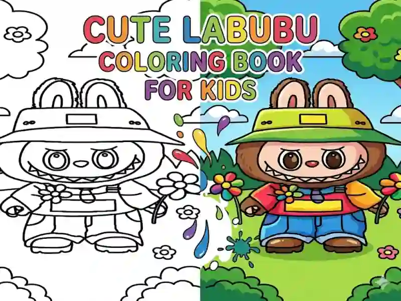 Cluiche Cute Labubu Coloring Book for Kids ar líne