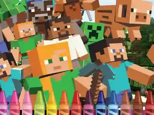 Cluiche 4GameGround Minecraft Coloring ar líne