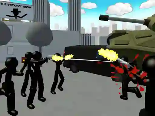 Cluiche Stickman City Shooting 3d ar líne