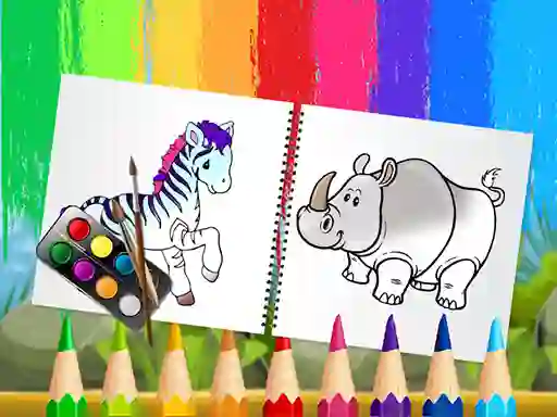 Cluiche Funny Animals Coloring Book ar líne