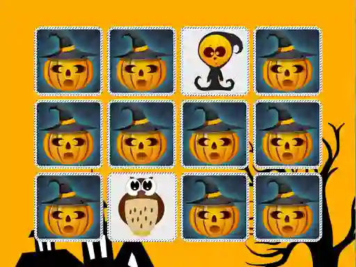 Cluiche Kids Memory Game Halloween ar líne