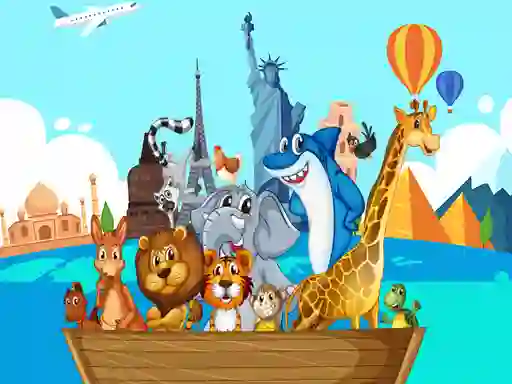Cluiche Crazy Friends Travel The World Puzzle ar líne