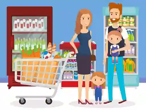 Cluiche Happy Shopping Jigsaw ar líne