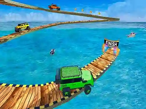 Cluiche Impossible Tracks Jeep Stunts Driving ar líne