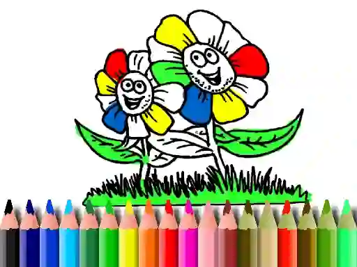 Cluiche Back to School: Flowers Coloring ar líne