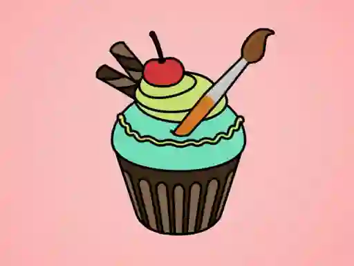 Cluiche Yummy Cupcake Coloring ar líne