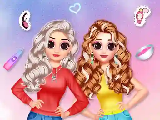 Cluiche Besties Makeover Salon ar líne