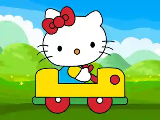 Cluiche Hello Kitty Car Jigsaw ar líne