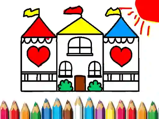 Cluiche Back To School Coloring Book DOLL HOUS ar líne