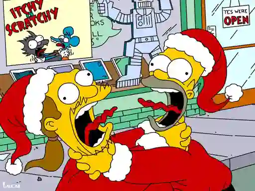 Cluiche Simpsons Christmas Jigsaw Puzzle ar líne