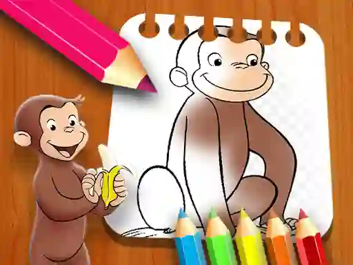 Cluiche Curious George Coloring Book ar líne