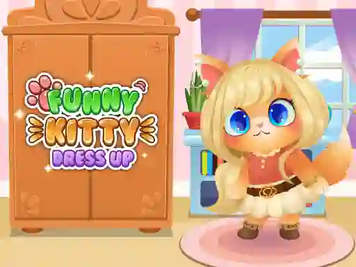 Cluiche Funny Kitty Dress Up ar líne