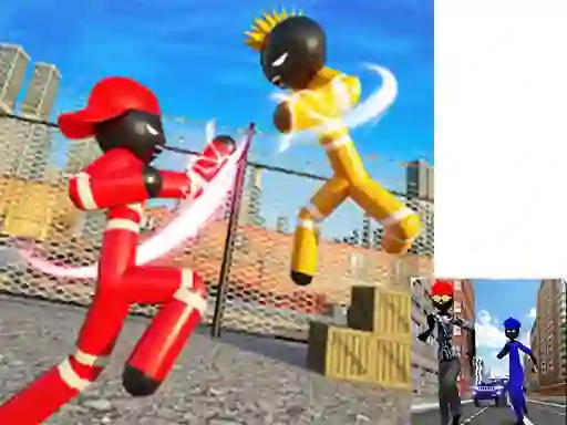Cluiche Stickman Police vs Gangsters Street Fight ar líne