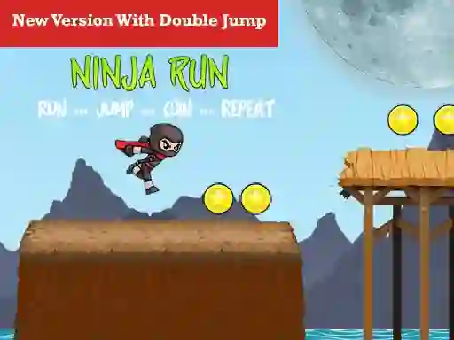 Cluiche Ninja Run Double Jump ar líne
