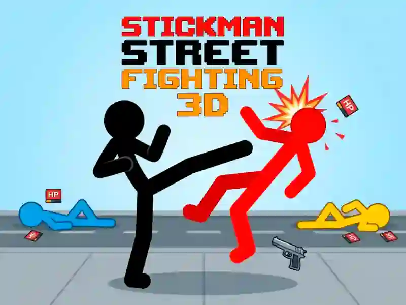 Cluiche Stickman Street Fighting 3d ar líne