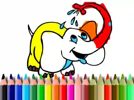 Cluiche Back To School: Elephant coloring ar líne