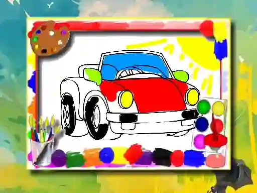 Cluiche Cartoon Cars Coloring Book ar líne