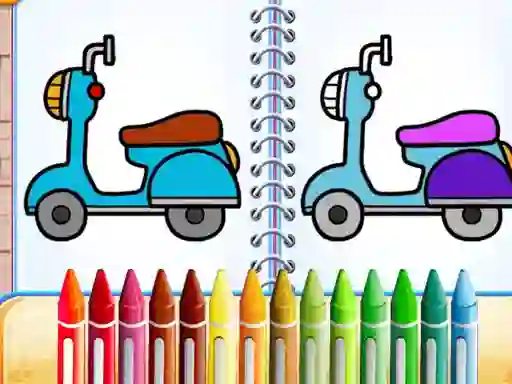 Cluiche Cute Bike Coloring Book ar líne