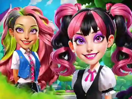 Cluiche Princesses at Horror School ar líne