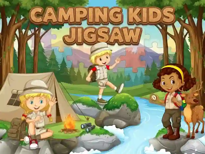 Cluiche Camping kids jigsaw ar líne