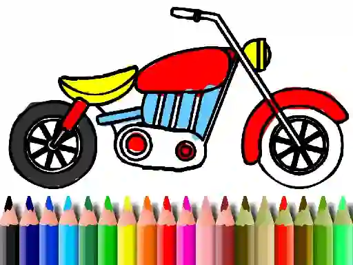 Cluiche Back To School: Motorbike Coloring ar líne