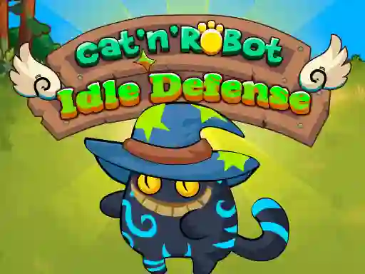 Cluiche Cat'n' Robot Idle Defense ar líne