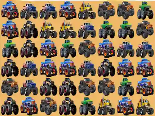 Cluiche Monsters Trucks Match 3 ar líne