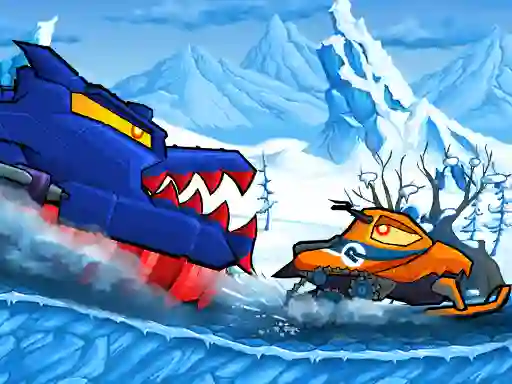 Cluiche Car Eats Car: Winter Adventure ar líne