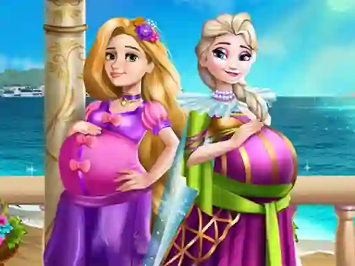 Cluiche Palace Princesses Pregnant BFFS ar líne
