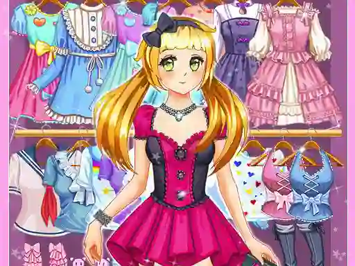 Cluiche Anime Kawaii Dress Up ar líne