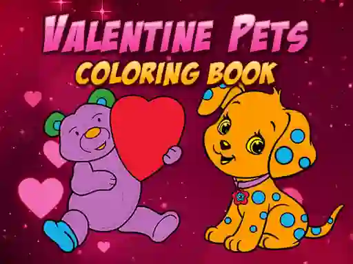 Cluiche Valentine Pets Coloring Book ar líne