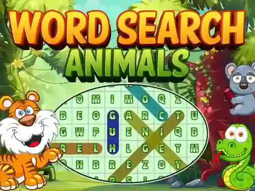 Cluiche Word Search Animals ar líne