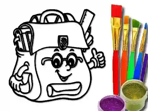 Cluiche Back To School: School Bag Coloring Book ar líne