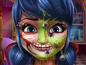 Cluiche Dotted Girl Halloween Makeup ar líne