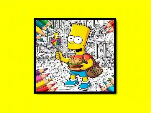 Cluiche Back To School Simpsons Coloring Book ar líne