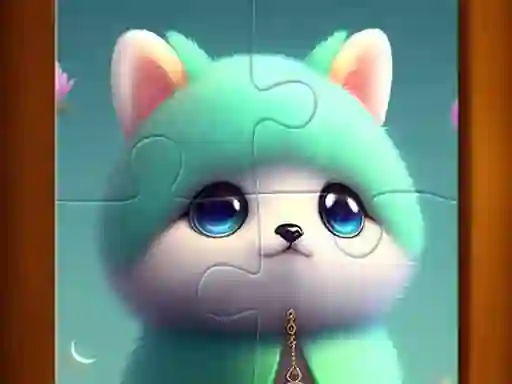 Cluiche Cute Cat Jigsaw Puzzle ar líne