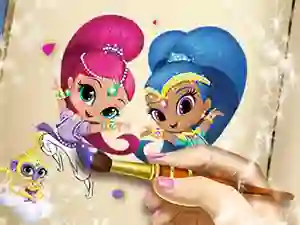 Cluiche Shimmer And Shine Coloring Book ar líne