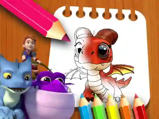 Cluiche Dragon Rescue Riders Coloring Book ar líne