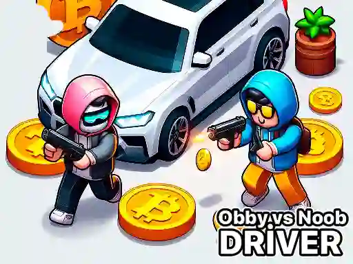 Cluiche Obby vs Noob Driver ar líne