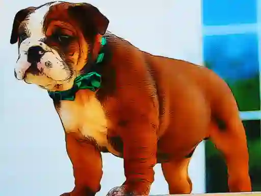 Cluiche Bulldog Puppy Puzzle ar líne