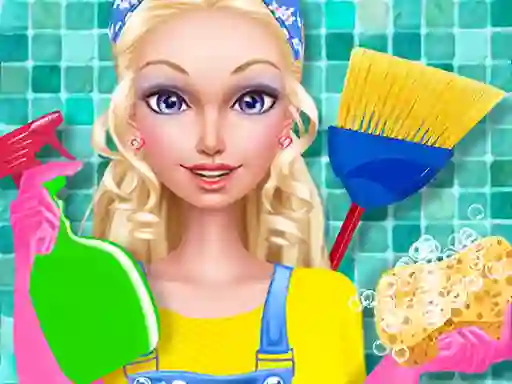 Cluiche Fashion Doll House Cleaning ar líne